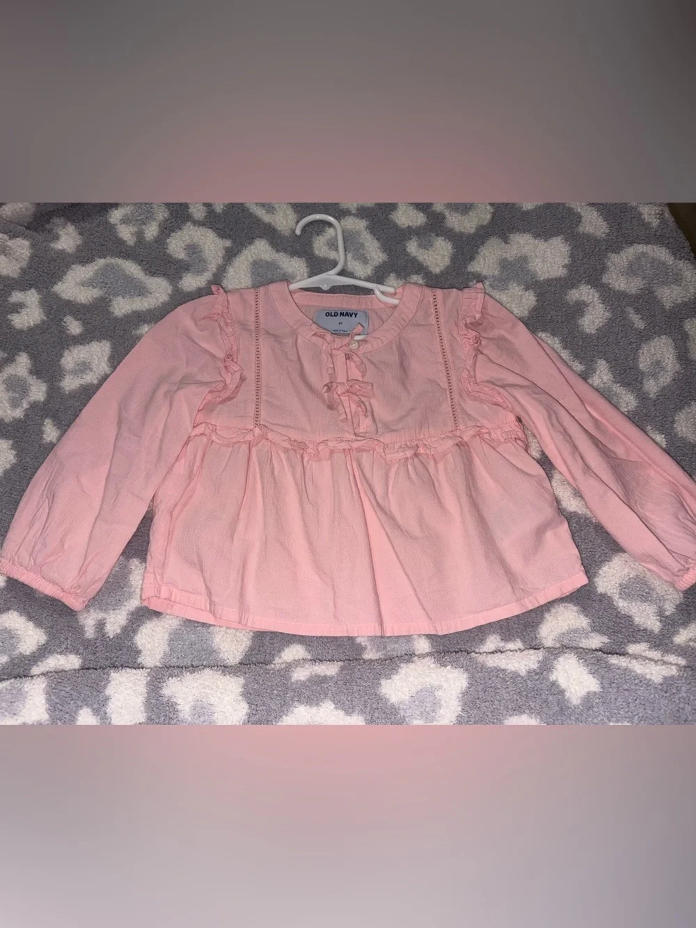 Old Navy Light Pink Ruffle Peasant Blouse